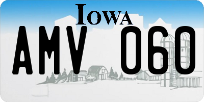 IA license plate AMV060