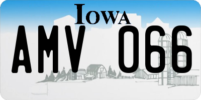 IA license plate AMV066