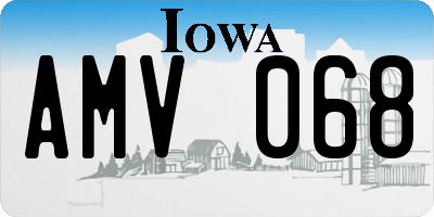 IA license plate AMV068