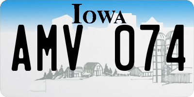 IA license plate AMV074
