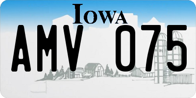 IA license plate AMV075