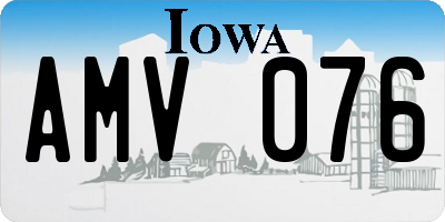 IA license plate AMV076