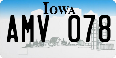 IA license plate AMV078