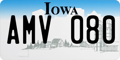 IA license plate AMV080