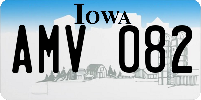 IA license plate AMV082