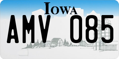 IA license plate AMV085