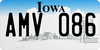 IA license plate AMV086