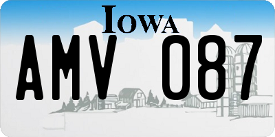 IA license plate AMV087