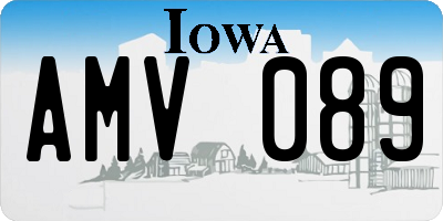 IA license plate AMV089