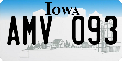 IA license plate AMV093