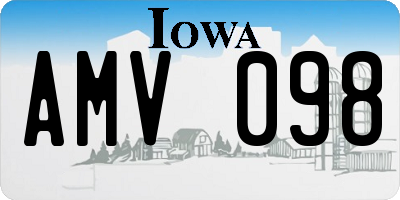 IA license plate AMV098