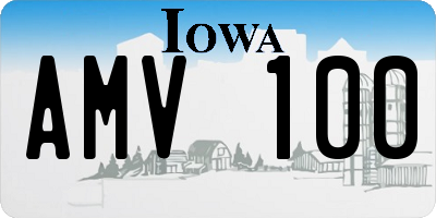 IA license plate AMV100
