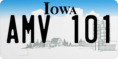 IA license plate AMV101