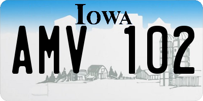 IA license plate AMV102
