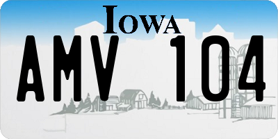 IA license plate AMV104