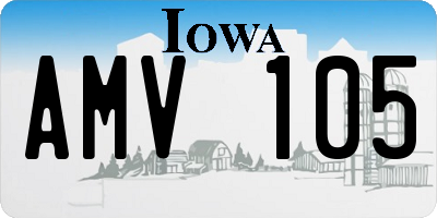 IA license plate AMV105