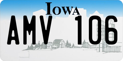 IA license plate AMV106