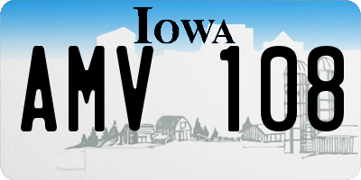 IA license plate AMV108