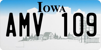 IA license plate AMV109