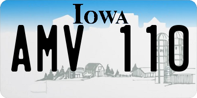 IA license plate AMV110
