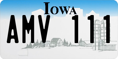 IA license plate AMV111