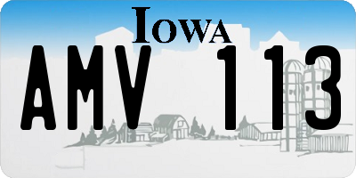 IA license plate AMV113
