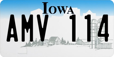 IA license plate AMV114