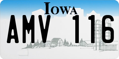 IA license plate AMV116