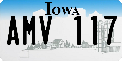 IA license plate AMV117