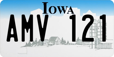 IA license plate AMV121