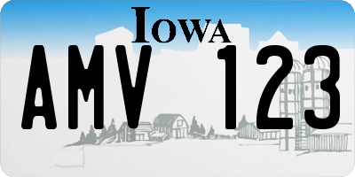 IA license plate AMV123