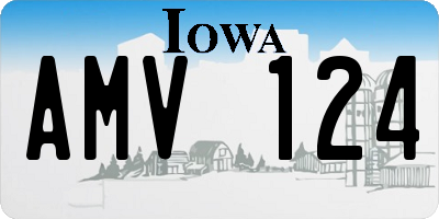 IA license plate AMV124