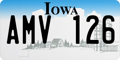 IA license plate AMV126