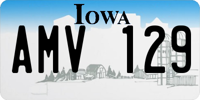 IA license plate AMV129