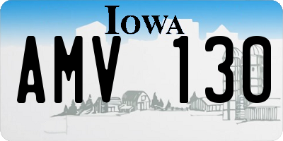 IA license plate AMV130