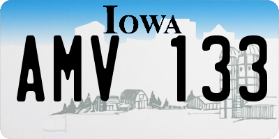 IA license plate AMV133