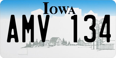 IA license plate AMV134