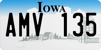 IA license plate AMV135