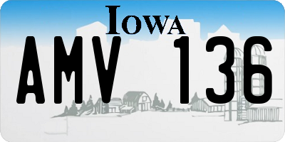 IA license plate AMV136