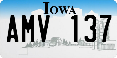 IA license plate AMV137