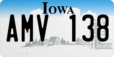 IA license plate AMV138