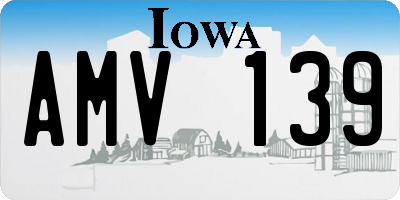 IA license plate AMV139