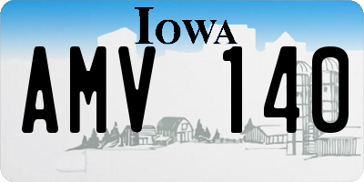 IA license plate AMV140