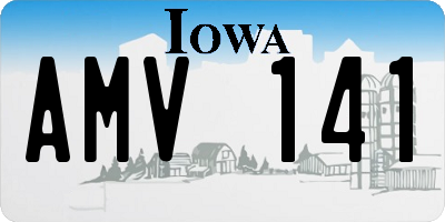 IA license plate AMV141