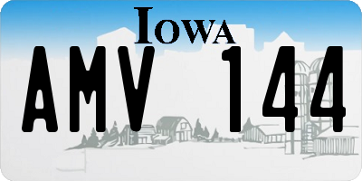 IA license plate AMV144