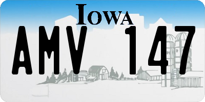 IA license plate AMV147