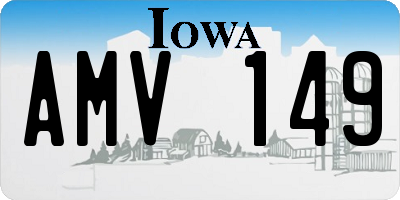 IA license plate AMV149