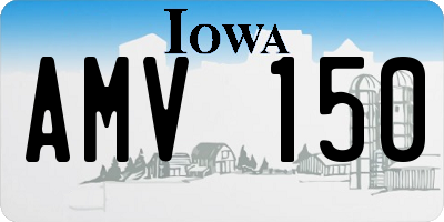 IA license plate AMV150