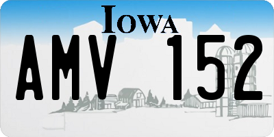IA license plate AMV152