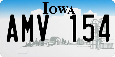 IA license plate AMV154